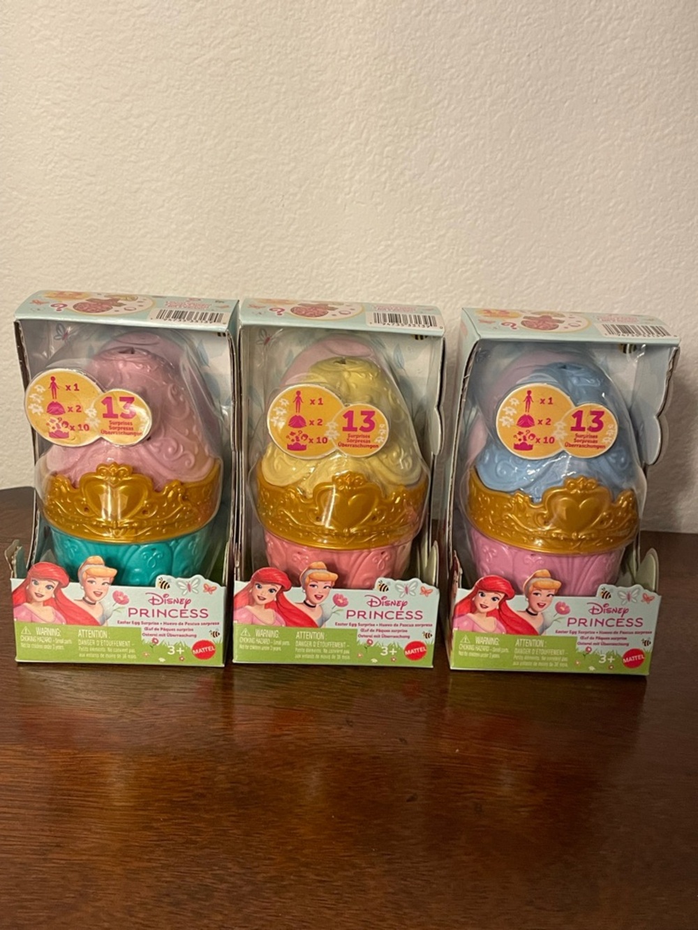 Disney Princess Surprise Egg Trio - Pink, Blue, Aqua